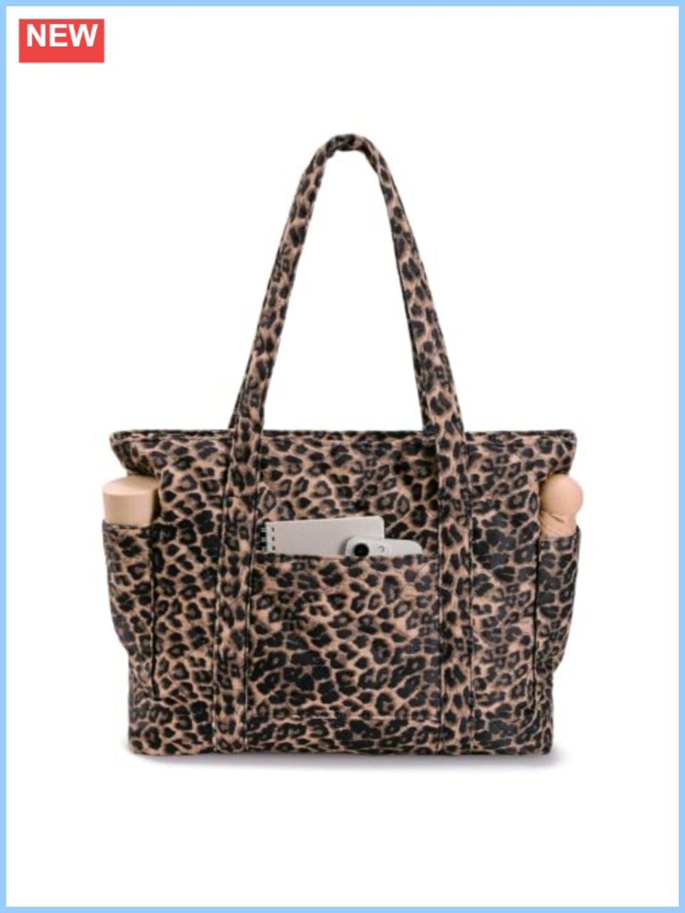 Large Quilted Nylon Tote Bag Multi-pocket Shoulder Handbag Travel Work